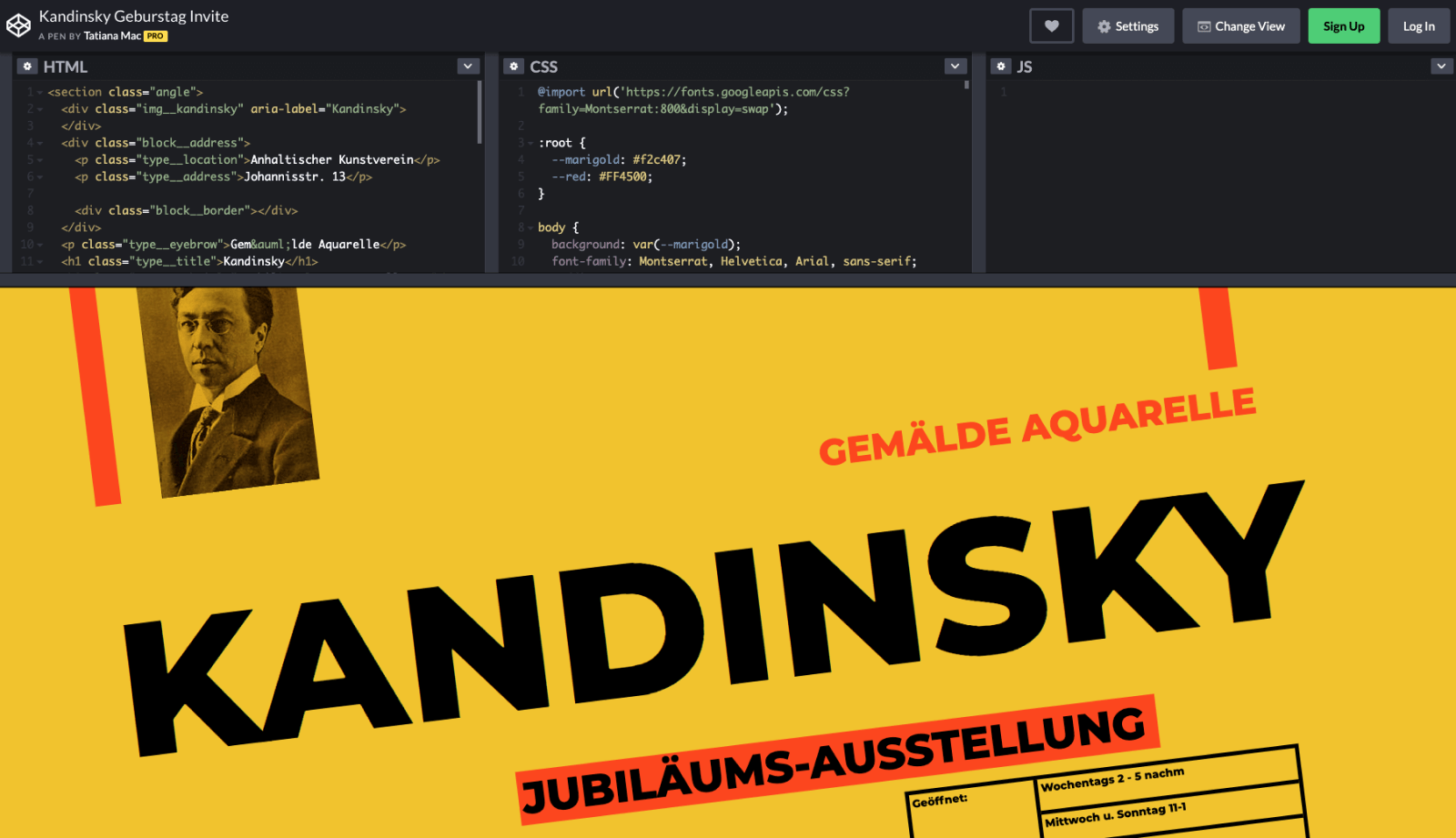 Kandinsky Geburstag Invite - CSS